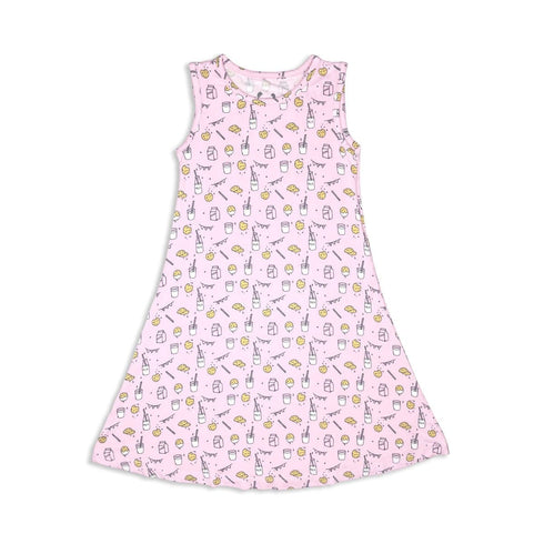 milk-cookies-pink-bamboo-girls-sleeveless-dress-bellabu-bear - Sophia's Style -2