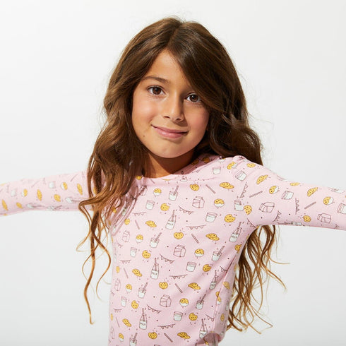 milk-cookies-pink-bamboo-kids-pajamas-bellabu-bear - Sophia's Style The "Easy Two-Piecey"-1