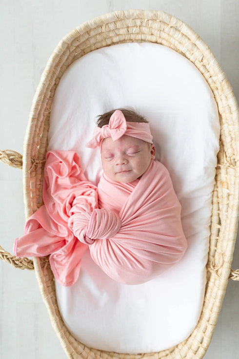 swaddle-blanket-hat-and-headband-set-pink-Sophia's Style-3