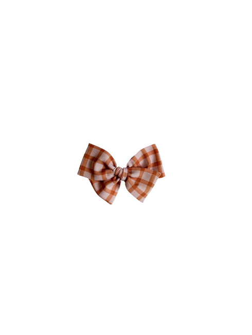 pink-orange-rust-gingham-pinwheel-bow Boosh Baby - Sophia's Style-1