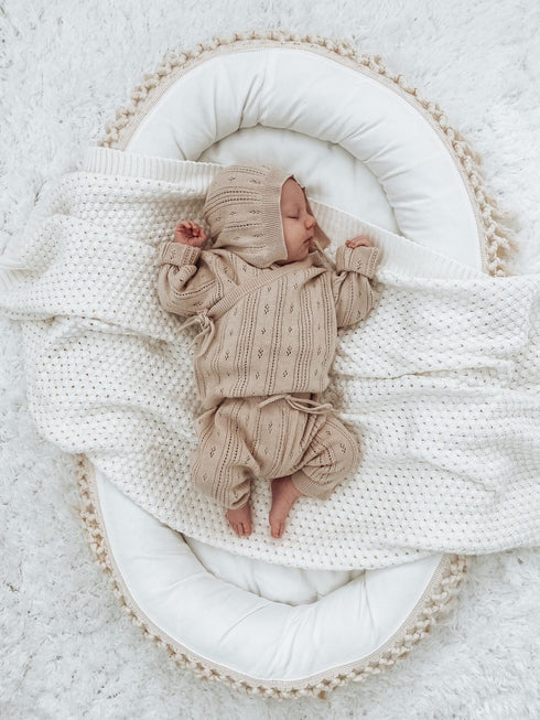 bring-me-home-pointelle-set-beige Luna and Luca Newborn Baby Clothes