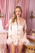 prescott-feather-trim-pajama-set-champagne Buddy Love - Sophia's Style-Prescott Feather Trim Pajama Set - Champagne-Champagne-S-1