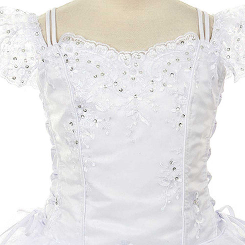 Rain Kids White Virgin Mary Organza First Communion Dress Girls 7-24 - SophiasStyle.com