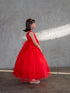 Girls Multi Color A-Line Flowered Waist Tulle Flower Girl Dress 2-16