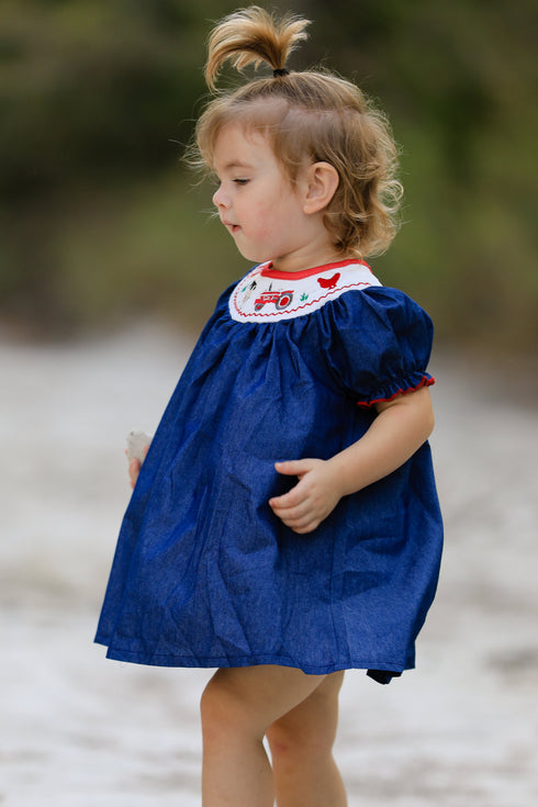girls-farm-smocking-embroidered-blue-dress Rylee Faith Designs - Sophia's Style-2