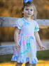 easter-colorful-bow-print-puff-sleeves-girls-dress Rylee Faith Designs - Sophia's Style-2