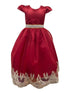 Girls Red Embroidered Short Sleeved Flower Girl Dress 4-16 SophiasStyle.com