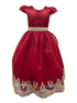Girls Red Embroidered Short Sleeved Flower Girl Dress 4-16 SophiasStyle.com