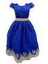 Girls Royal Blue Embroidered Short Sleeved Flower Girl Dress 4-16 SophiasStyle.com