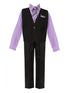 Rafael Baby Boys Lilac Shirt Necktie Striped Pants Vest Suit 6-24M SophiasStyle.com