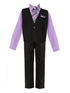 Boys Lilac Shirt Necktie Striped Pants Vest Easter Suit 2-20 SophiasStyle.com