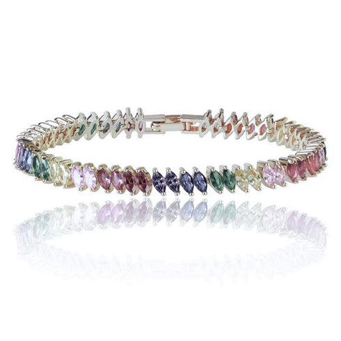 rainbow-cubic-zirconia-tennis-bracelet-with-rainbow-marquise-stones-Sophia's Style-3