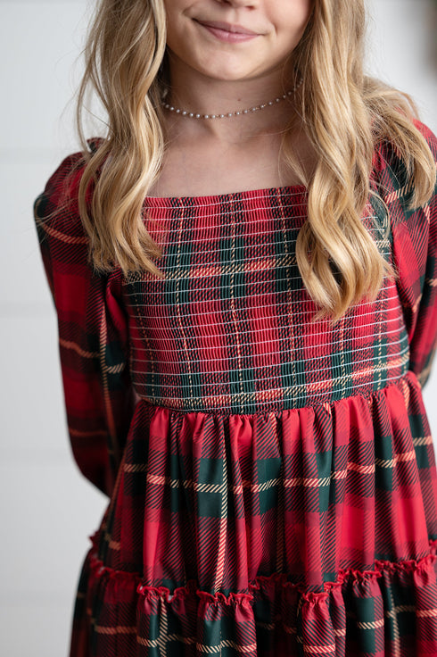 Red Green Plaid Dress