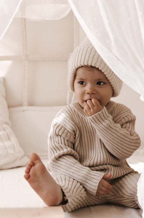 chunky-rib-pullover-beige Luna and Luca Newborn Baby Clothes