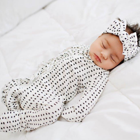 ruffle-2-way-zip-romper-polka-dot Presley Couture at Sophia's Style-Baby Zip Romper-1