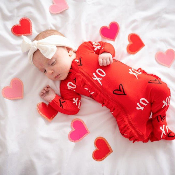 ruffle-2-way-zip-romper-xo Presley Couture at Sophia's Style-Baby Zip Romper-1