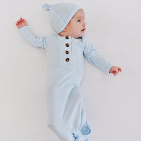 knotted-baby-gown-baby-blue Presley Couture at Sophia's Style-Baby Gowns-1