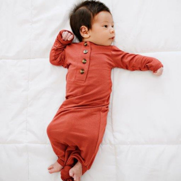 knotted-baby-gown-brick Presley Couture at Sophia's Style-Baby Gowns-1