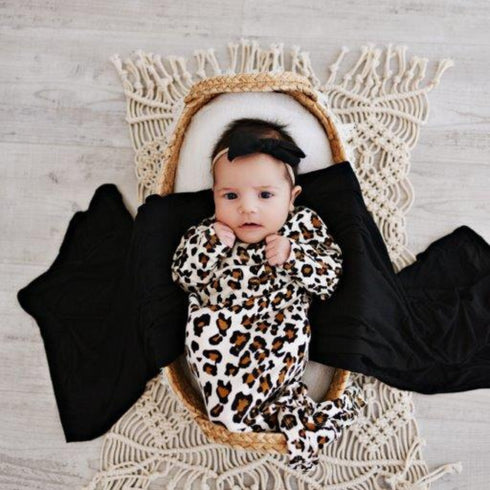 knotted-baby-gown-leopard Presley Couture at Sophia's Style-Baby Gowns-1