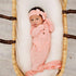 knotted-baby-gown-peach Presley Couture at Sophia's Style-Baby Gowns-1