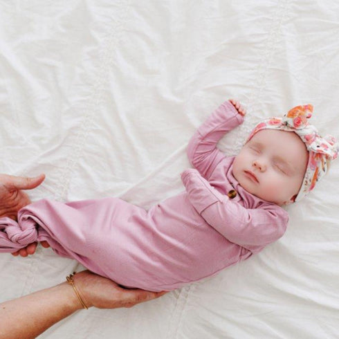 knotted-baby-gown-roseberry Presley Couture at Sophia's Style-Baby Gowns-1