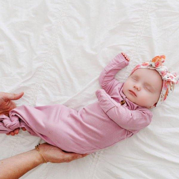 knotted-baby-gown-roseberry Presley Couture at Sophia's Style-Baby Gowns-1