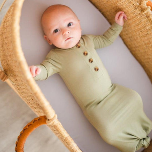 knotted-baby-gown-sage Presley Couture at Sophia's Style-Baby Gowns-1