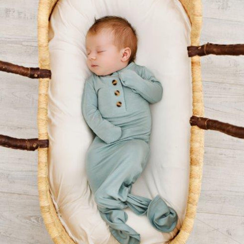 knotted-baby-gown-turquoise Presley Couture at Sophia's Style-Baby Gowns-1