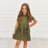 Olive Green Heart Twirl Dress