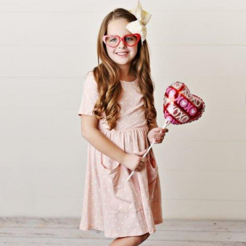 Pink Hearts Twirl Dress