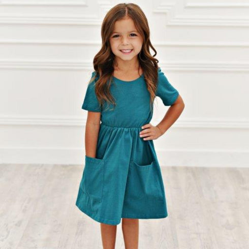 Teal Twirl Dress
