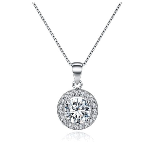 round-halo-crystal-pendant-necklace-Sophia's StyleNecklaces-1