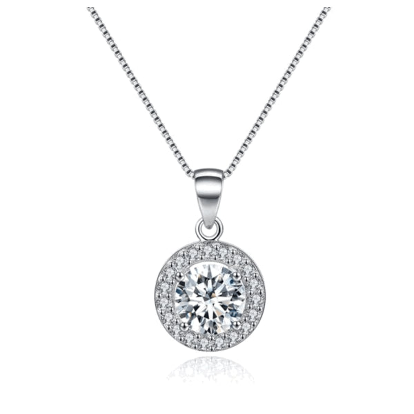 round-halo-crystal-pendant-necklace-Sophia's StyleNecklaces-1