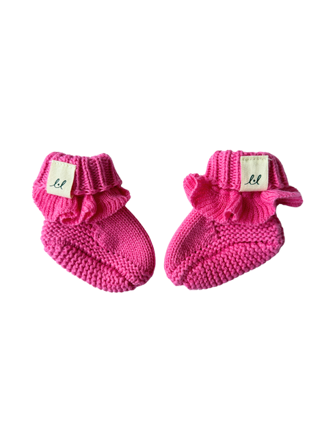 Classic Ruffle Booties - Peony Pink