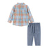 Infant Plaid Buttondown & Pants Set | Orange & Blue