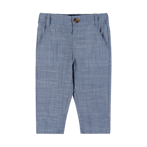 Infant Plaid Buttondown & Pants Set | Orange & Blue
