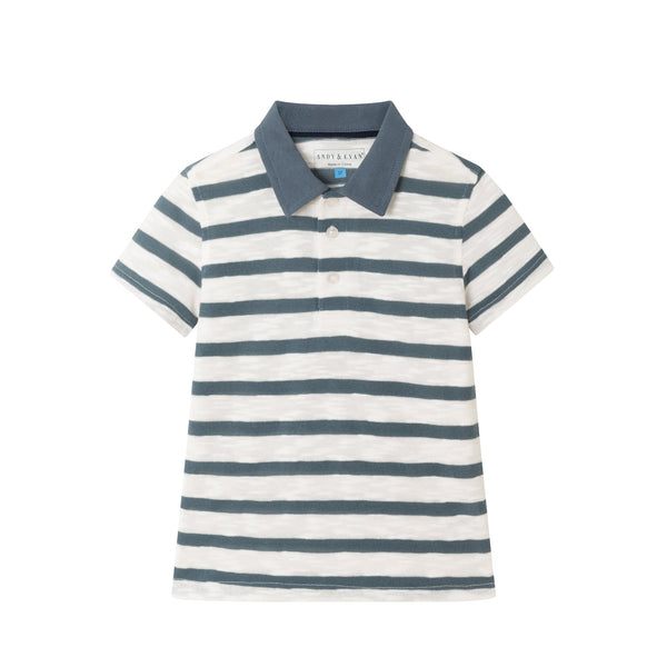 kids-2-7-nautical-stripe-polo-shirt-navy-white Andy & Evan at Sophia's StylePolo Shirt-1