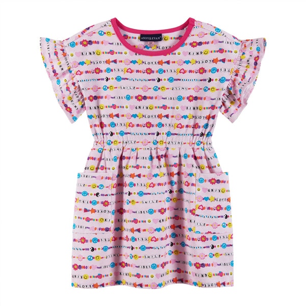 kids-2-6x-pink-jersey-elastic-waist-dress-friendship-bracelet Andy & Evan at Sophia's StyleDress-1