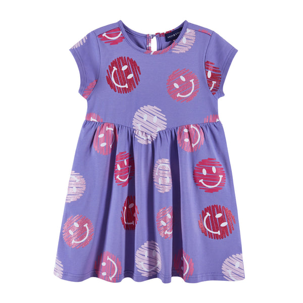 kids-2-6x-purple-pink-jersey-dress-smiley-print Andy & Evan at Sophia's StyleDress-1