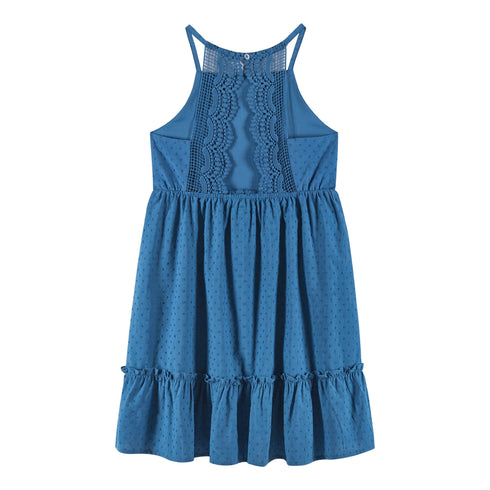 kids-7-14-blue-swiss-dot-dress-w-lace-back-detail-blue Andy & Evan at Sophia's Style-4