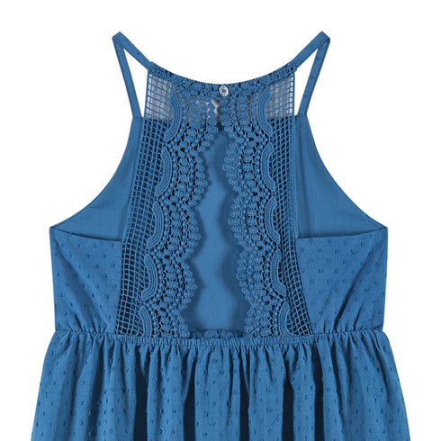 kids-7-14-blue-swiss-dot-dress-w-lace-back-detail-blue Andy & Evan at Sophia's Style-5