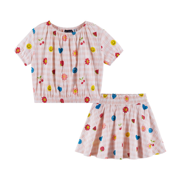 kids-2-6-jersey-printed-top-skirt-set-gingham-icon Andy & Evan at Sophia's StyleTee Shirt Set-1