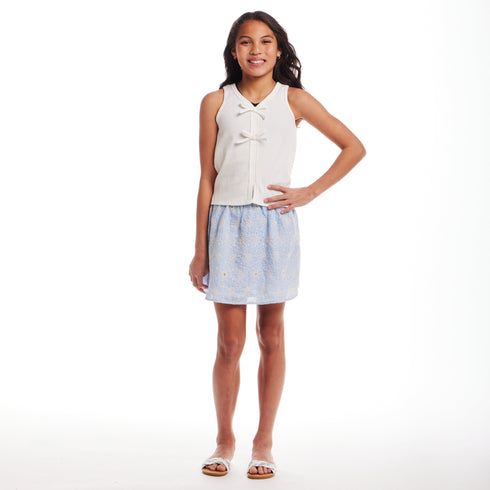 kids-7-14-white-rib-knit-tank-set-bows-blue Andy & Evan at Sophia's Style-3