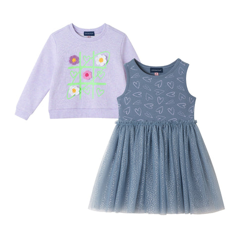 kids-2-6x-jersey-dress-and-sweatshirt-set-tic-tac-toe Andy & Evan at Sophia's StyleDress Set-1
