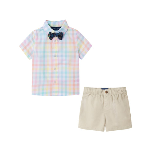 infant-3-24m-3-piece-plaid-set-easter-outfit Andy & Evan at Sophia's StyleSuspender Set-1