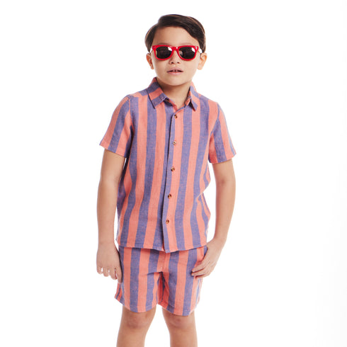 kids-2-8-2-piece-striped-buttondown-set-coral-blue Andy & Evan at Sophia's Style-3
