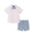 infant-3-24m-oxford-shirt-shorts-set-pink-striped Andy & Evan at Sophia's StyleButton Down Shirt Set-1