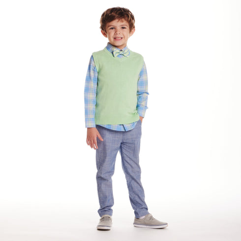 kids-2-8-sweater-vest-set-light-green Andy & Evan at Sophia's Style-2