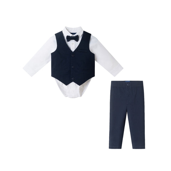 infant-0-24m-4-piece-vest-and-pants-set-navy Andy & Evan at Sophia's StyleVest Set-1