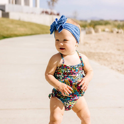 fab-bow-lous®-denim-shabby-dot Baby Bling Bows clips headbands - Sophia's Style-